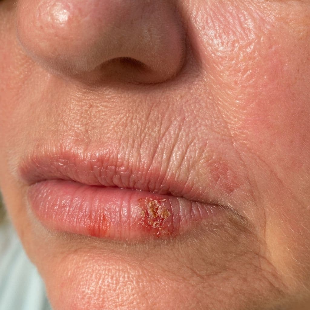 Aktinisk cheilitis (solskade på læberne): Symptomer, behandling og forebyggelse